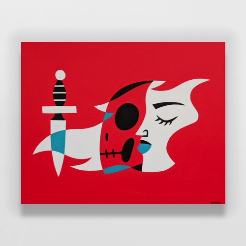 Girl with skull and dagger